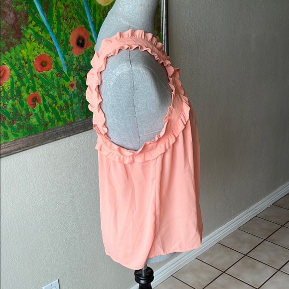 J Crew Pink Ruffled Cross-Back Top - Picture 5 of 5